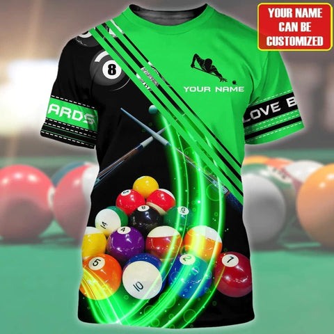 Personalized Billiard Shirt, Men's Billiards Shirt, Player Gifts for Men, Billiard Pool Player Team, Gifts for Pool Players, Billiard 8-Ball Shirts, Billiard Player Short Sleeve T Shirt