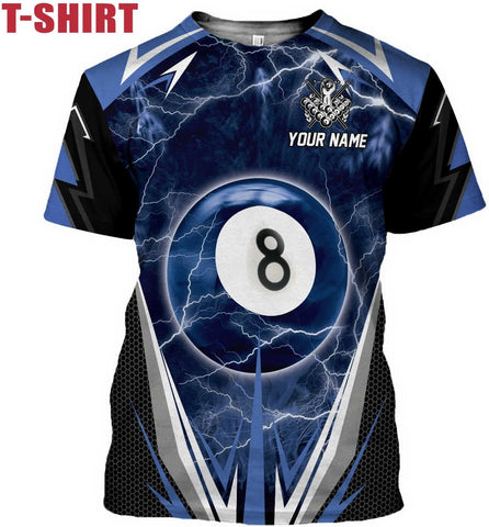 Pretyprints Personalized 3D Billiard Shirt Custom Name Men Women Team Apparel Pool 8 Ball Flag Tshirt Billiards Shirts Gift