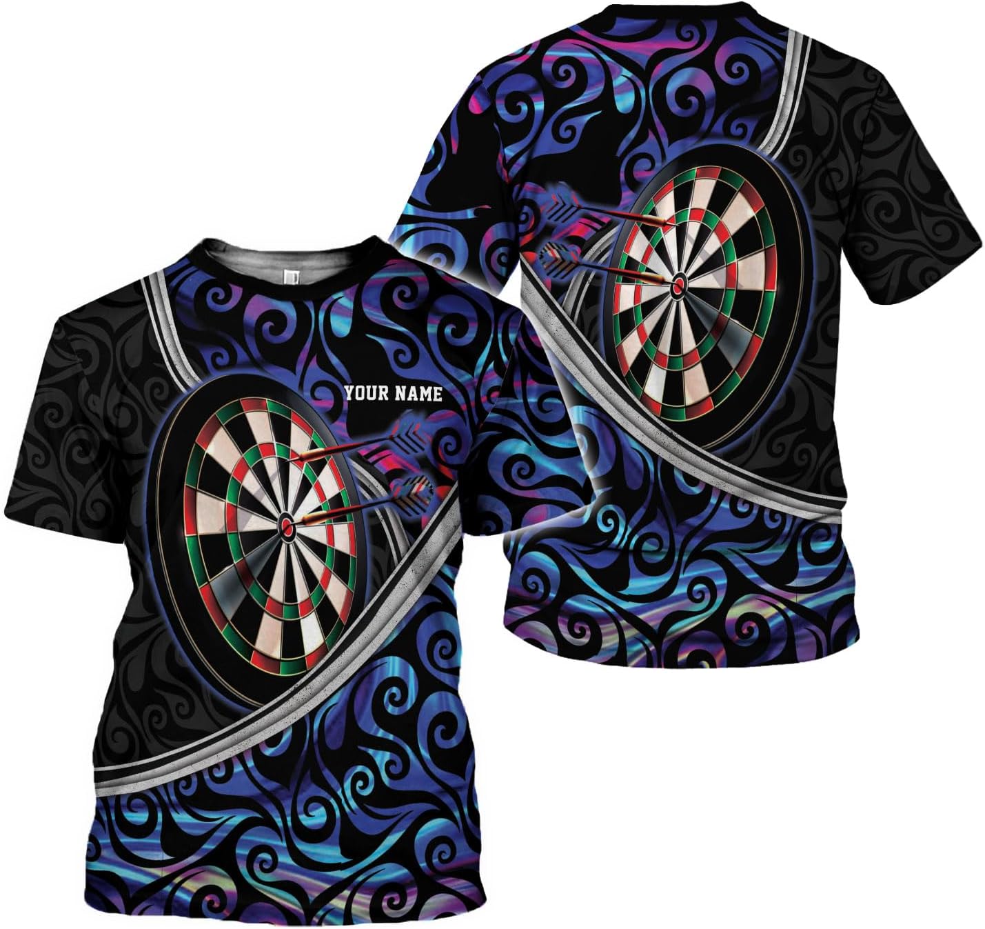 Mostprints Personalized Name Dart Shirts 3D, Mens Dart Shirts, Dart Shirts for Teams, Funny Dart T-Shirts for Men and Women