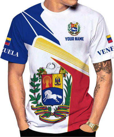 Royal Fight Personalized Coat of Arms Shirt with Venezuela Flag - Pride Shirts for Men & Women