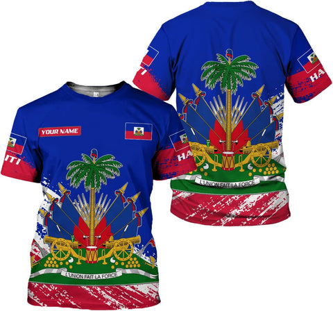 AOVL Personalized Haiti Shirt Haitians Flag Pride Shirt Haiti Shirts for Men & Women Haitian Pride Tshirt Haitian Flag Shirt