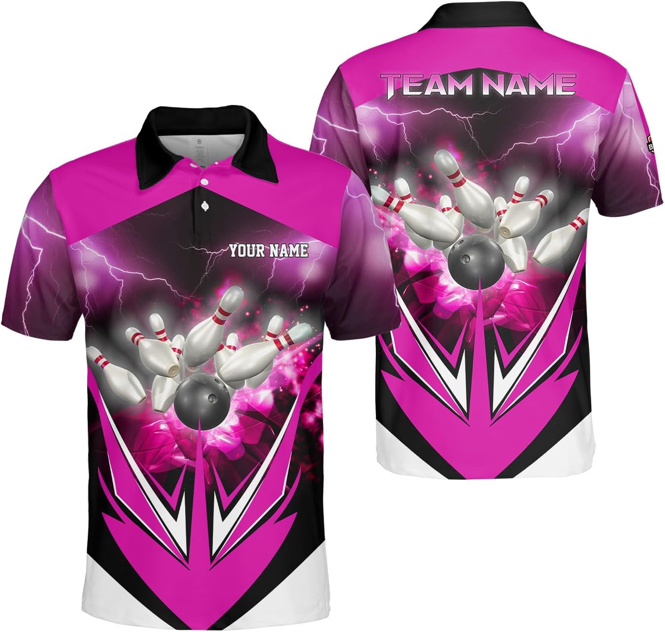 Ligthuy Personalized Name Bowling Polo Shirts 3D for Men and Women, Bowling Shirt, Bowling Team