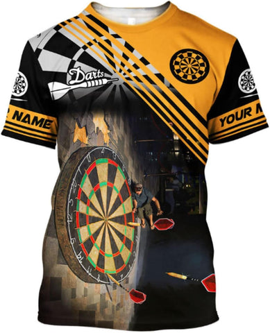 Personalized Name Dart shirts 3D, Custom Mens Dart Shirts, Dart Shirts for Teams, Funny Dart T-shirts for Men and Women