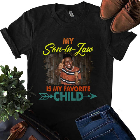 HomeDesign Personalized My Son in Law is My Favorite Child Shirt, Son in Law Tshirt, My Favorite Child is My Son in Law Shirt