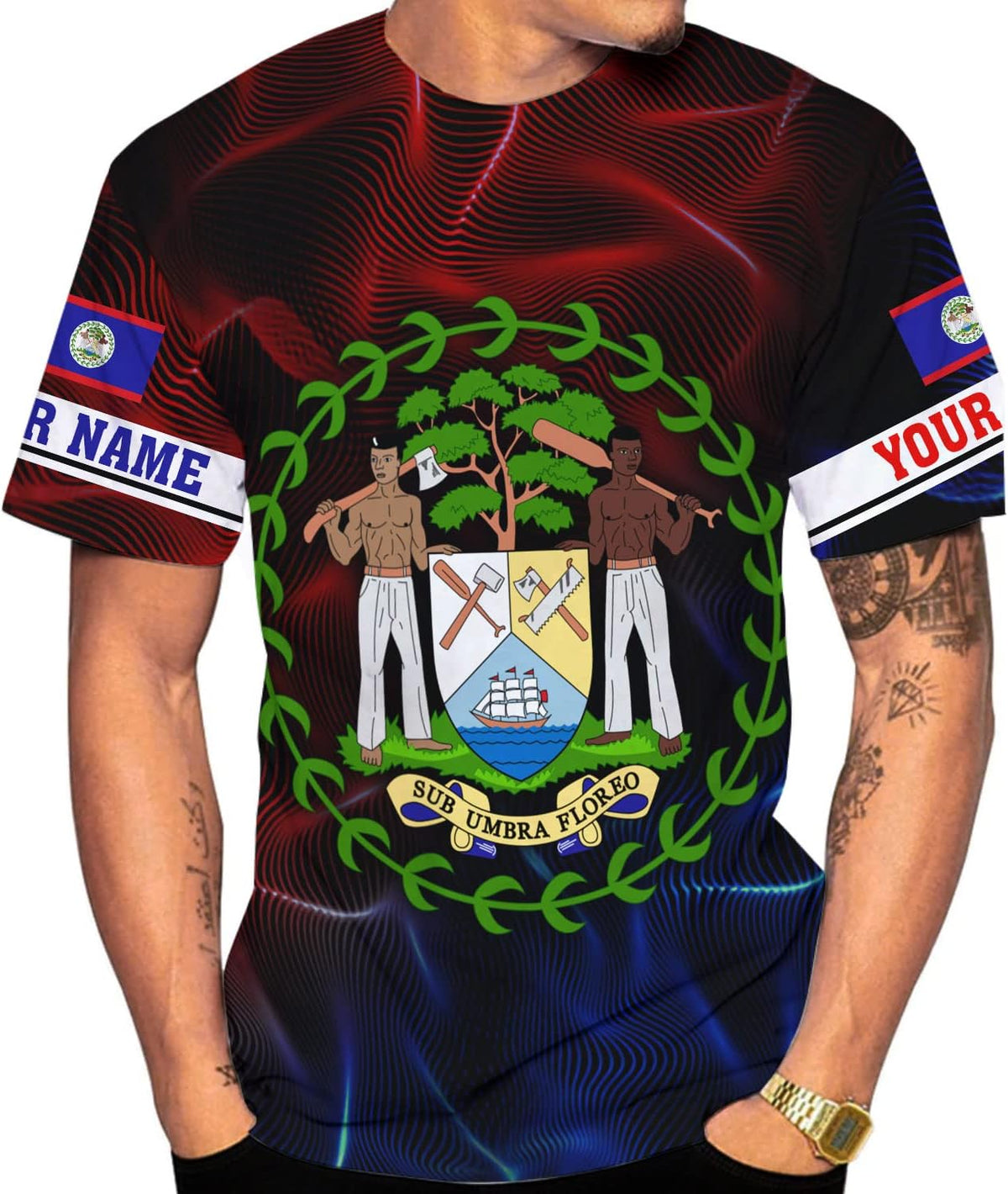 Personalized Belize Shirt for Men and Women, Coat of Arms of Belize Flag Flag Shirt, Belizean Country Flag Gift