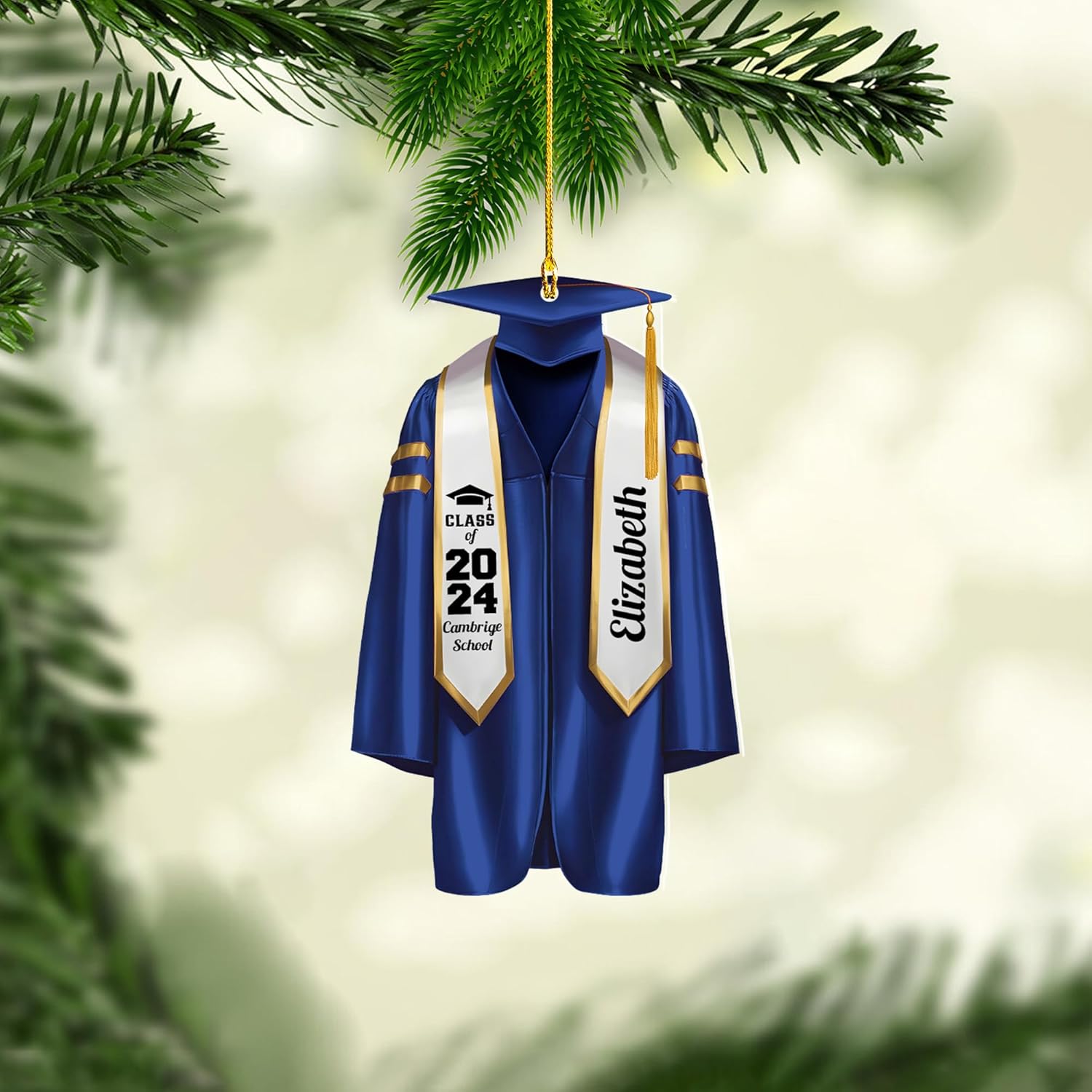 Personalized Graduation Ornaments Class of 2024 Graduation Gown Ornament Gifts Graduation Ornaments Class of 2025 College Graduation Ornaments Class of 2024 Graduate Ornament Tree Hanging Decor (GN8)