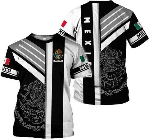 Mostprints Personalized Name Mexican Shirts for Men 3D, Customized Mexico Shirts for Men, Mexico Shirts for Women Mexico Shirt