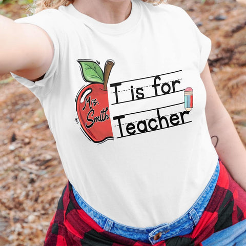 Personalized Teacher Shirts, Custom Teacher Shirt for Women, Cute Teacher T-Shirt, Gift Idea for Teacher, Teaching Shirt Tee