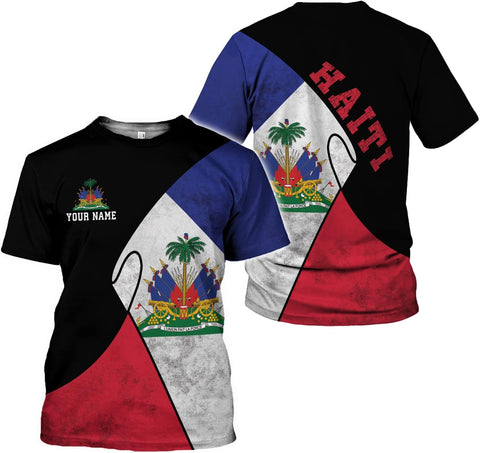 Personalized Haiti 3D Shirt, Haitian Flag Shirt, Haitian Shirt for Women, Haitian Outfit for Men, Ayiti 1804 Haitian Pride