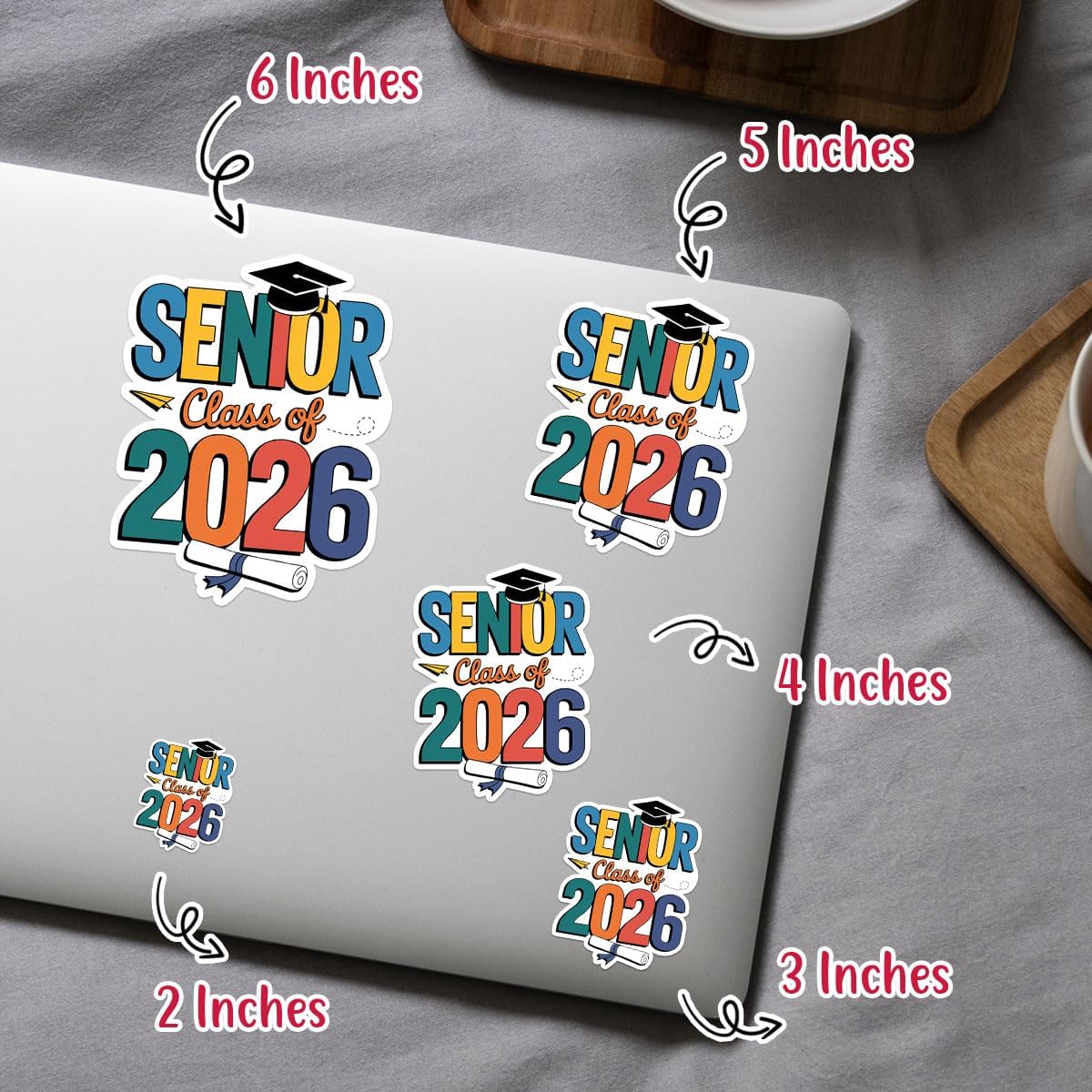 3Pcs Senior 2026 Sticker, Class of 2026 Stickers, Graduation 2026 Decal, Senior Color Stickers, Grad Year 2026, Senior 2026 Car Decorations - Stickers for Laptop Water Bottle Phone Car Helmet 3" (S1)