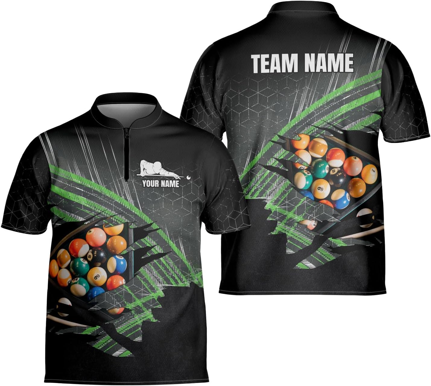 Personalized Billiard Bowling Jersey 3D Billiard Shirt Custom Billiard Flag Shirt Men's Pool Billiards Shirt 8 Ball Men Women