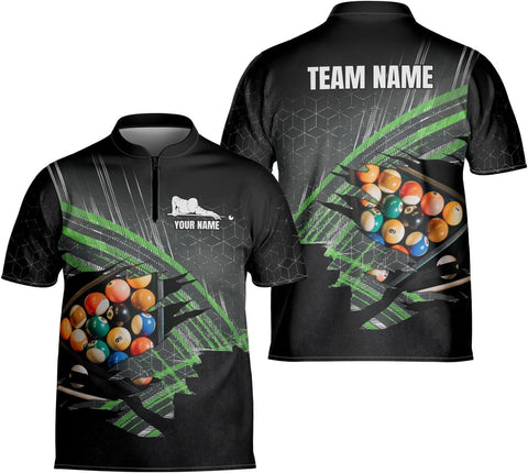 Personalized Billiard Bowling Jersey 3D Billiard Shirt Custom Billiard Flag Shirt Men's Pool Billiards Shirt 8 Ball Men Women
