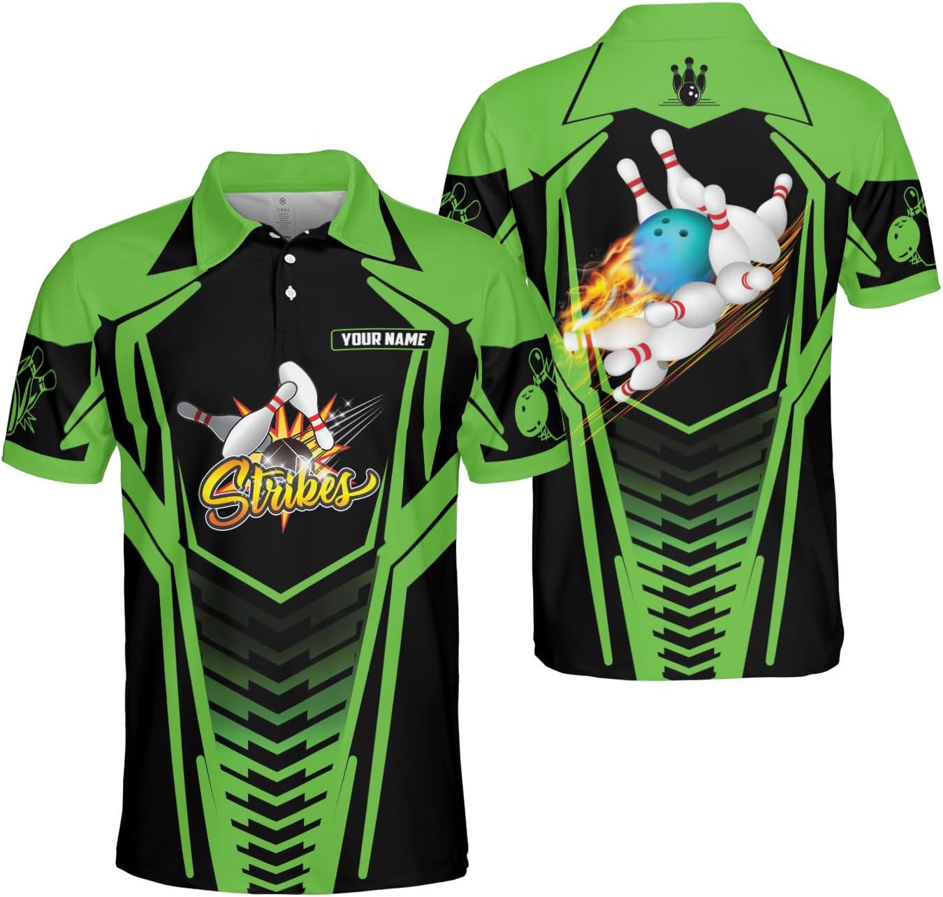Mostprints Personalized Name Bowling Polo Shirts 3D for Men and Women, Bowling shirt, Bowling Shirts for Men Team Bowling Shirt
