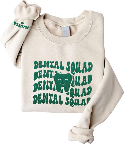 Leeprints Personalized Embroidered Sweater, Dental Assistant & Hygienist Gift, Nurse Hoodie