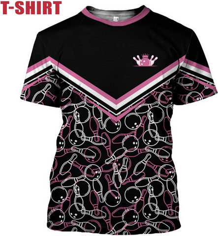 Personalized Name Bowling Shirts for Women 3D, Bowling Shirts with Name, Custom Bowling Shirts Gift for Bowling Lover