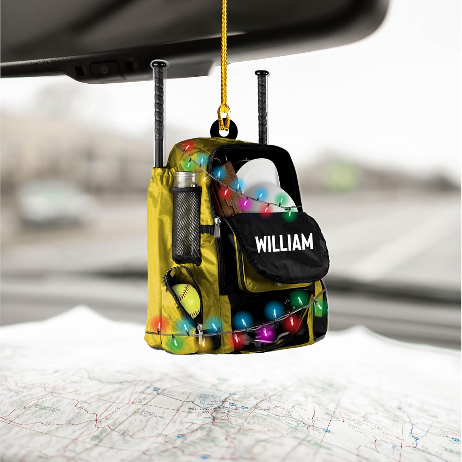 Artparel Personalized Softball Ornament Christmas Tree Decoration Custom Softball Christmas Ornament 2D Shape Flat Softball Lover Gifts Beginner Softball Players Ornament Gift (Softball 10)