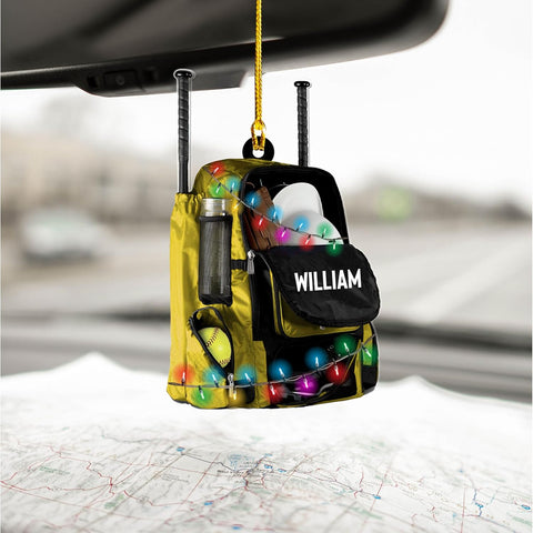 Artparel Personalized Softball Ornament Christmas Tree Decoration Custom Softball Christmas Ornament 2D Shape Flat Softball Lover Gifts Beginner Softball Players Ornament Gift (Softball 10)