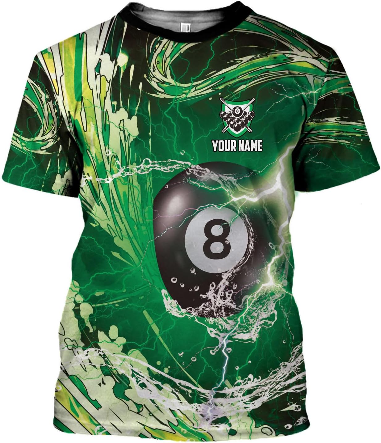 Custom 3D Billiard Shirt for Men Women Personalized Pool Player Team Apparel with 8 Ball Flag Design Gift to Billiard Lovers