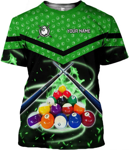 Ligthuy Personalized Name Billiard Shirts 3D, Billiards Shirt 8 Ball Billiard Shirt Custom Men's Pool Men Women\u2026