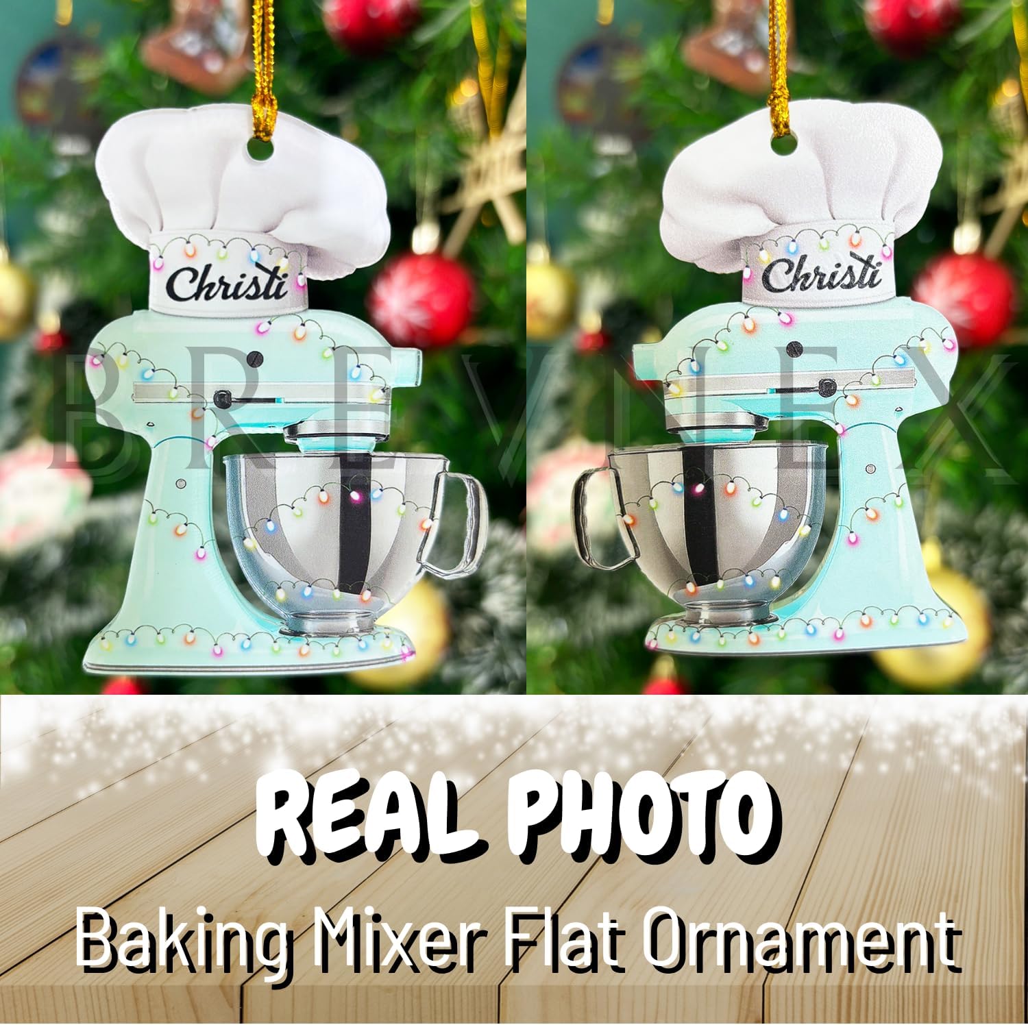 Riveprints Personalized Baker Baking Mixer Ornament Gift for Christmas 2024 Gift Mom Wife Grandma Girlfriend Women, Custom Name Baker Baking Patissier Acrylic Ornament Gift for Christmas Hanging D��cor