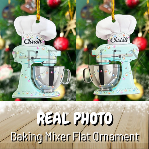 Riveprints Personalized Baker Baking Mixer Ornament Gift for Christmas 2024 Gift Mom Wife Grandma Girlfriend Women, Custom Name Baker Baking Patissier Acrylic Ornament Gift for Christmas Hanging Décor