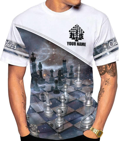 Personalized Name Chess 3D Full Color Shirt, Custom Name Chess 3D Shirt for Men, Women, Chess Lover, USA Chess Shirt