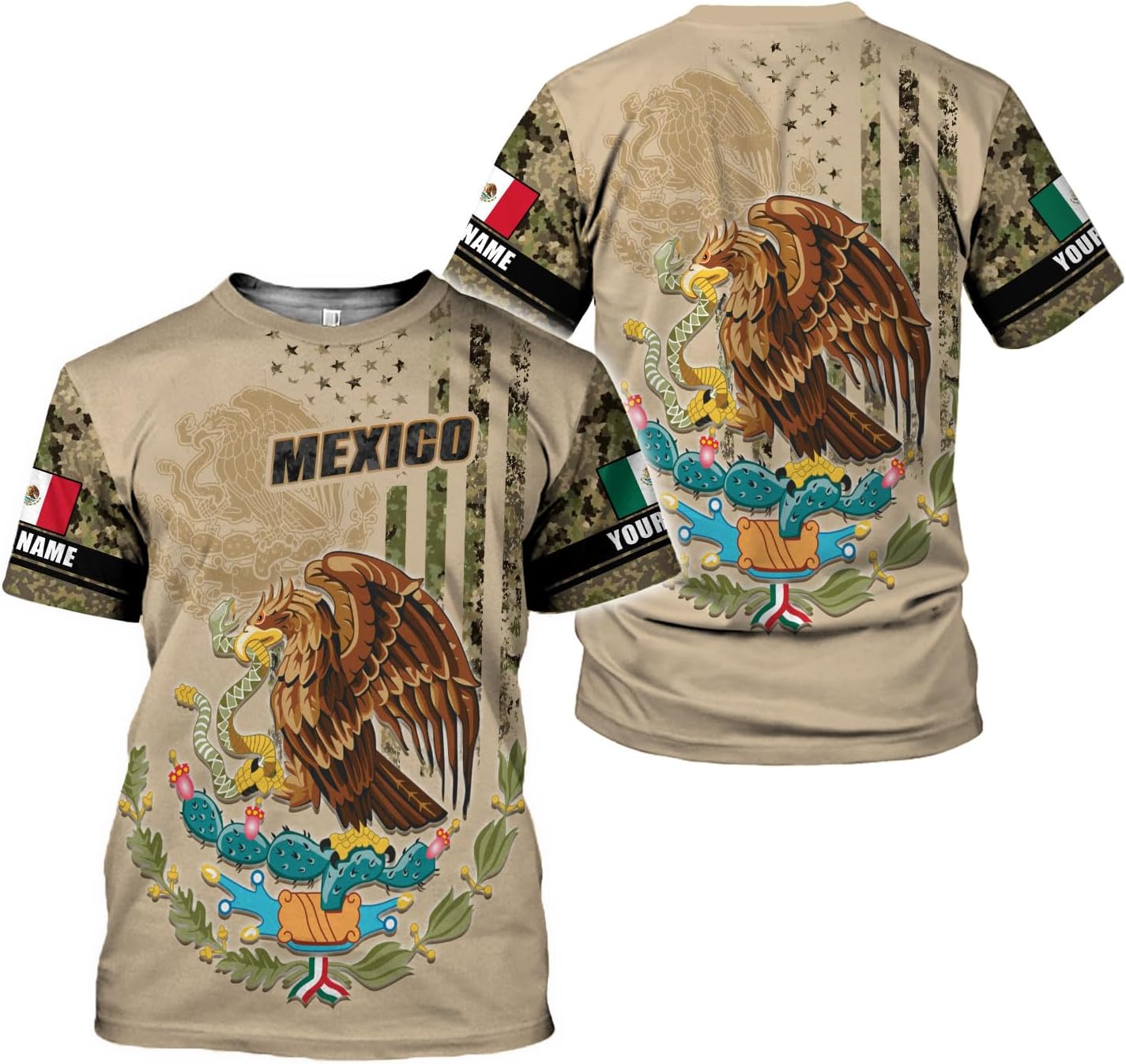 Personalized Mexico Shirts, Camisas De Mexico, Mexico Shirts for Men, Mexican Flag Jersey Shirt Mexico 3D Shirt (Style 5)