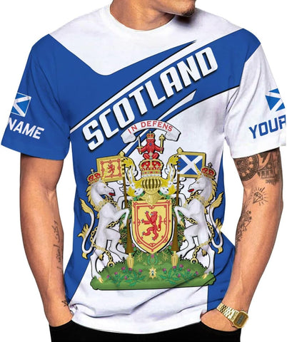 Mostefy Personalized Scotland Shirt 3D, Custom Name Scotland Tshirt, Scottish Shirts for Men and Women, Scottish Shirt S-5XL