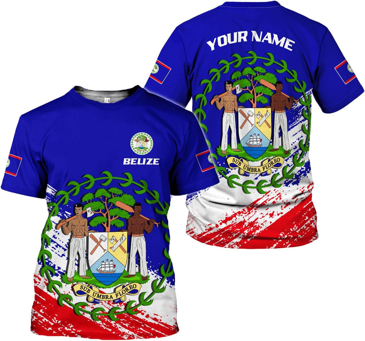 Artparel Personalized Belize Shirt Coat of Arms of Belize Flag Shirts Belizean Country Flag Gift T-Shirt Belizean Shirt S-5XL