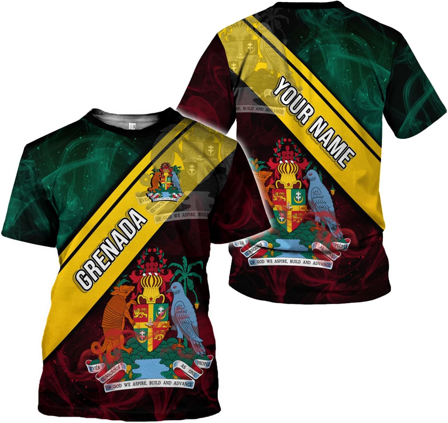 Personalized Name Grenada Shirts for Men, Grenada Shirts for Women, Proud Grenadan Shirts, Grenadian Flag Pride Shirt