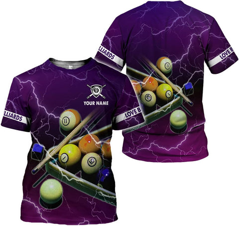 Parvii Personalized Billiards Shirt for Men, 8 Ball Pool Shirt, Billiards Gift