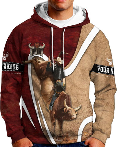 Rivelus Personalized Name Bull Riding Shirt 3D, Rodeo Shirts Bull Biding Shirts for Men and Women, Bull Rider Shirt Gift