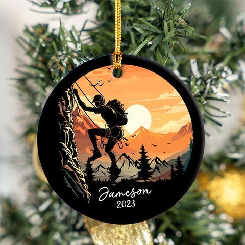 Tinoshop Personalized Rock Climber Christmas Ornament, Rock Climbing Christmas Ornaments, Rock Climbing Ornament Gifts for Rock Climber, Rock Climbing Gifts for Men Women, Gifts for Climbers (ON321)