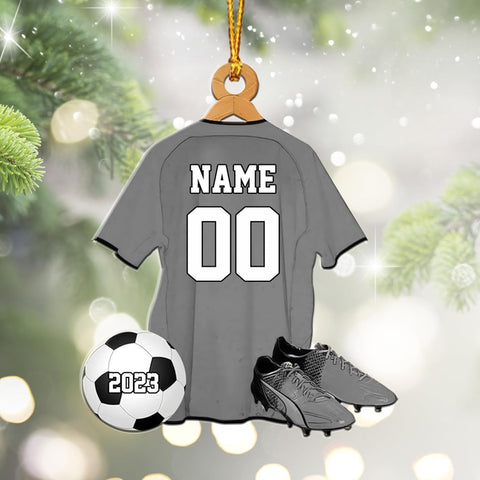 mostprints Personalized Soccer Christmas Ornament, Soccer Ornament for Boys, Soccer Team Ornaments, Gifts for The Soccer Player, Soccer Player Ornament, Soccer Gift Tree Hanging (SC12)