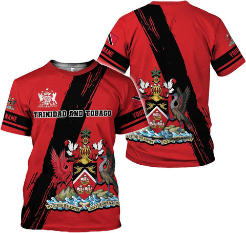 Personalized Trinidad & Tobago Shirts Trinidad and Tobago Coat of Arms Flag 3D Shirts Trinidad Pride Independence
