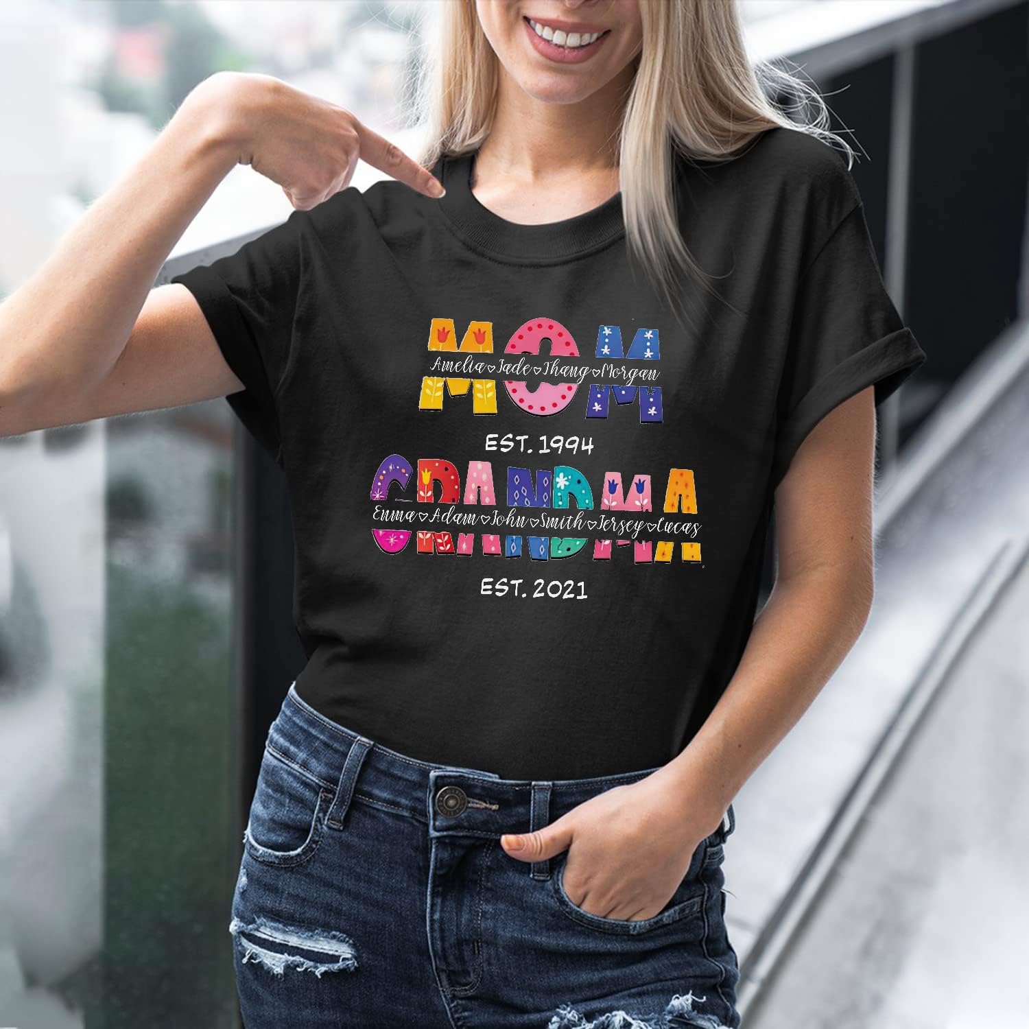 Personalized Mother's Day Tee, Mom and Grandma Belong to Kids, Grandkids Names Shirt for Nana Mimi Mom Grandma Mamaw