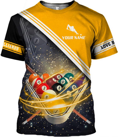 Parvii Personalized Billiards Shirt for Men, 8 Ball Pool Shirt, Billiards Gift