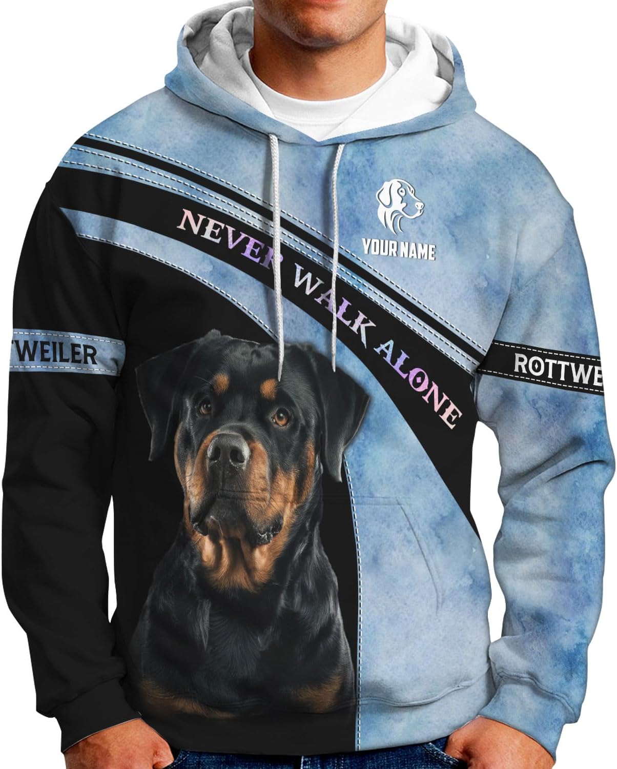 Personalized Rottweiler Dog 3D Hoodie, Custom Name Rottweiler Dog 3D T-Shirt, Sweatshirt, Hoodie Zip for Women, Mens