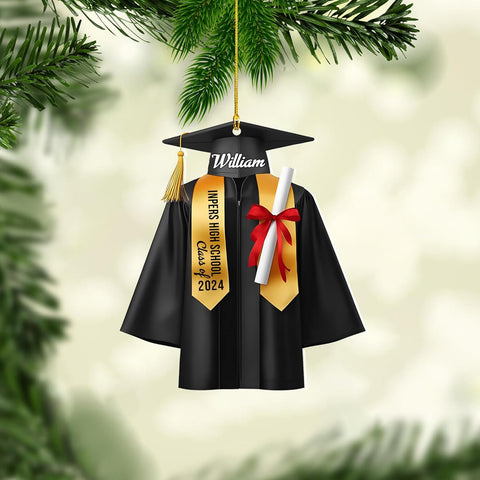 Personalized Graduation Ornaments Class of 2024 Graduation Gown Ornament Gifts Graduation Ornaments Class of 2025 College Graduation Ornaments Class of 2024 Graduate Ornament Tree Hanging Decor (GN10)