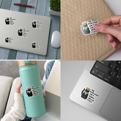 3PCS The Patriarchy Ain’t Gonna Smash Itself 3" Sticker, Funny Feminism Women Rights Stickers The Patriarchy Ain’t Gonna Smash Itself Vinyl Car Decal for Laptop Water Bottle Toolbox Phone Case