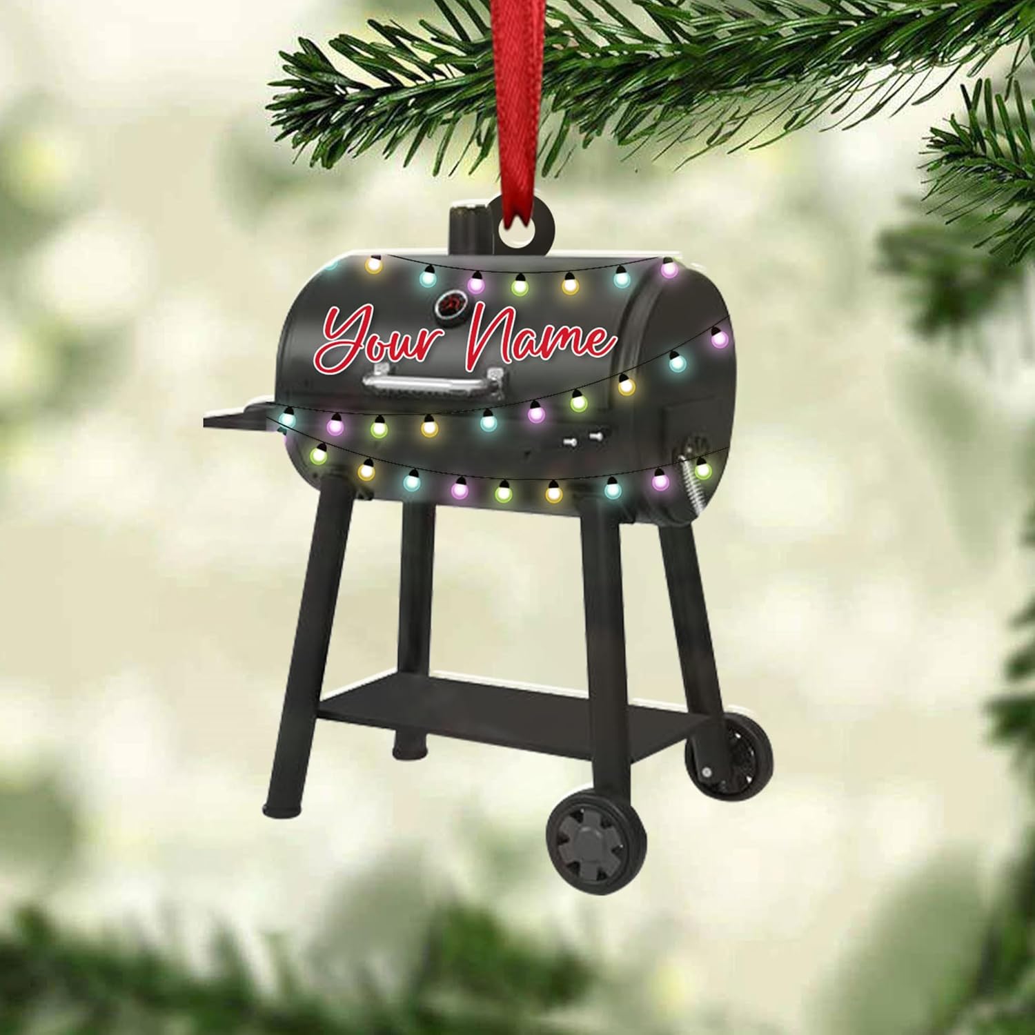 Personalized Grill Christmas Ornaments, BBQ Grill Ornament 2024, Smoker Christmas Ornament, Barbeque BBQ Ornament, Grilling Christmas Ornaments Cooking Hanging Gift for Griller Grill Master (BBQ15)