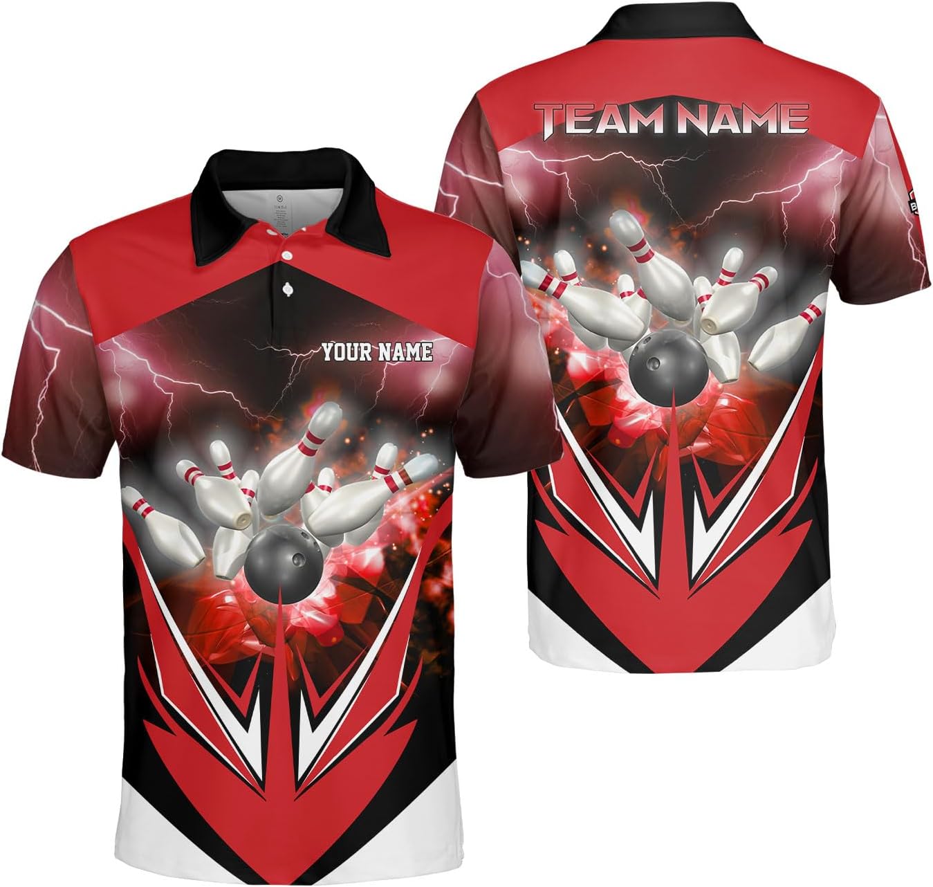 Ligthuy Personalized Name Bowling Polo Shirts 3D for Men and Women, Bowling Shirt, Bowling Team