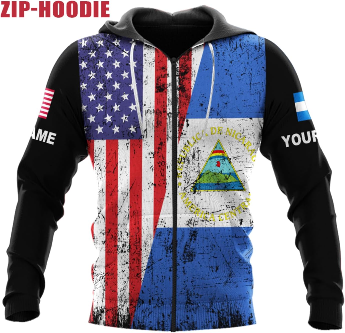 Vybonz Personalized Nicaragua Shirt 3D, Nicaragua Flag Shirts, Nicaraguan Camisas T-Shirt, Nicaragua Shirts for Men Women