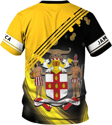 Ligthuy Personalized Jamaica Shirt 3D, Custom Jamaica Flag Lion Shirt for Men and Women, Jamaican Pride T-Shirt Unisex