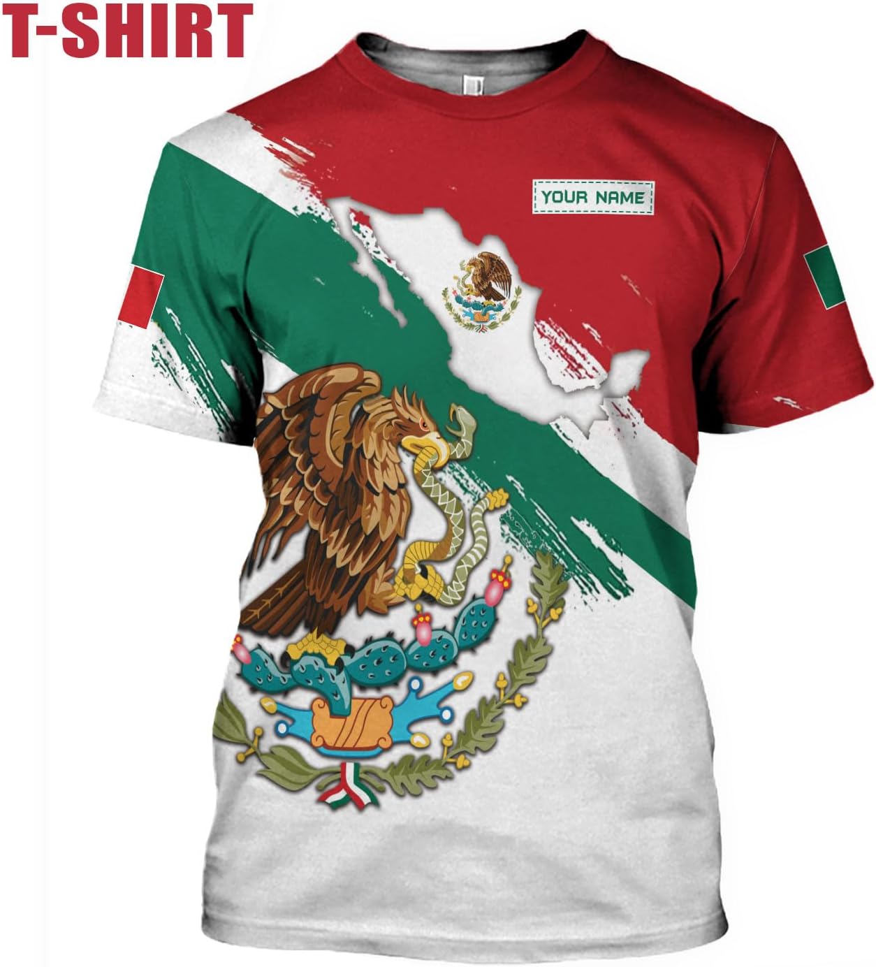 Mostprints Personalized Name Mexican Shirts for Men 3D, Customized Mexico Shirts for Men, Mexico Shirts for Women Mexico Shirt1