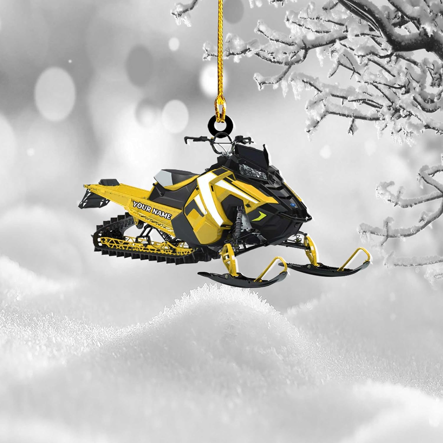 Artparel Personalized Customized Snowmobile Shoes Acrylic Christmas Ornament for Snowmobile Lovers (Snowmobile 2)