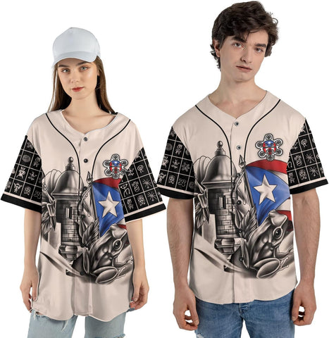 Personalized Puerto Rico Baseball Shirt, Customized Team Name Puerto Rican Baseball Jersey for Men
