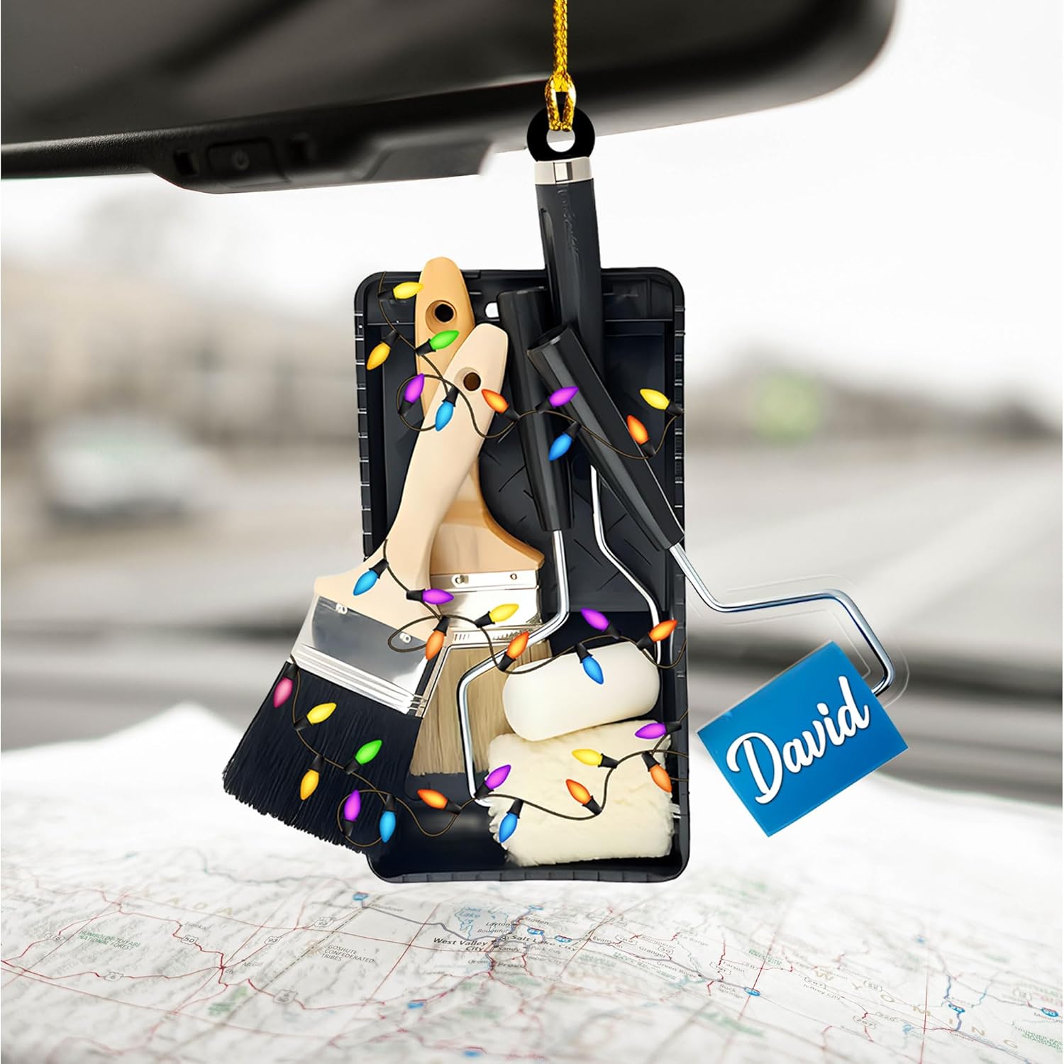 AOVL Personalized Painting Ornament, Artist Christmas Ornament, Drawing Ornament Gift, Painter Christmas Ornament, Painting Artist Ornament, Painting Tool Ornament Painter (Painting 12)