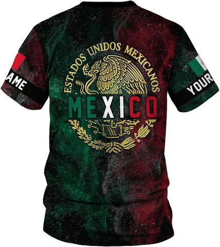 RoyalBro Personalized Mexico Shirts, Camisas De Mexico, Mexico Shirts for Men, Mexican Flag Jersey Shirt Mexico 3D Shirt