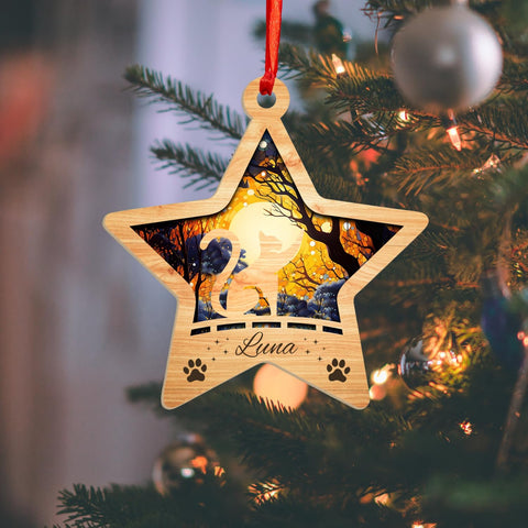 MAPrints Personalized Cat Christmas Ornaments, Cat First Christmas Suncatcher Wood Ornaments, Gifts for Cat Lovers, Cat Memorial Ornament, Forever Loved Cat Keepsake, Cat Loss Gifts (CAT 18)